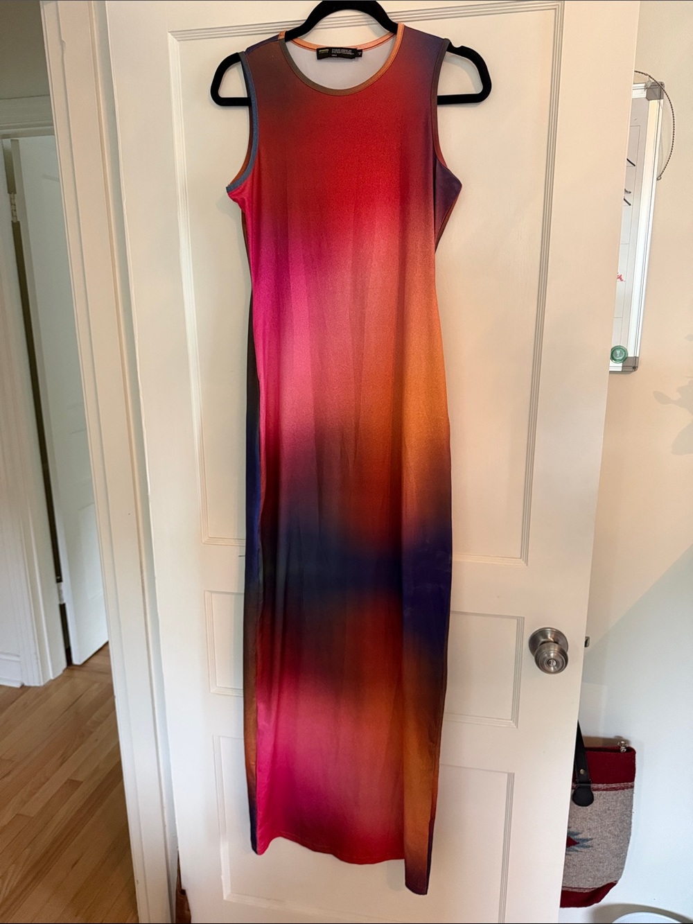 Finesse Sleeveless Ombre Maxi Dress in Pink, Orange & Blue